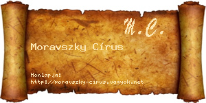 Moravszky Círus névjegykártya