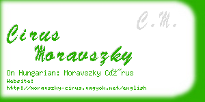 cirus moravszky business card